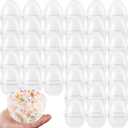 36 Pcs 6 Inch/ 5 Inch/ 4.5 Inch Jumbo Plastic Clear Easter Egg Fillable Large Plastic Eggs Transparent Bulk for Adult Kids Easter Egg Hunt Suprise Busket Stuffers Easter Party Supplies