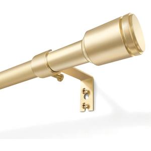 5/8 Diameter Curtain Rods 30-90 Inch, for 30-84 Inch Windows, Adjustable Splicing Gold Curtain Rods for Windows with Brackets, Window Rod Long Small Curtains Rod