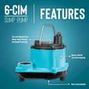 Little Giant 6-CIM-R 115-Volt, 1/3 HP, 2750 GPH Manual (No Switch) Submersible Sump Pump for Sump Systems and General Dewatering, 25-Ft. Cord, Blue, 506274