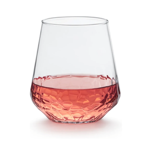 Libbey Hammered Stemless Wine Glasses Set of 8, 17-ounce, Dishwasher-Safe, Chiseled Textured Glassware Set, All Purpose Wine Glasses for Everyday Use