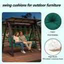 Porch Swing Cushions 60x40 Inch, 5" Extra Thick Waterproof Outdoor Swing Seat Cushion with Backrest & 8 Non-Slip Ties PP Cotton + Memory Foam Fill, Fade-Resistant 3-Seater Replacement for Patio Bench, 60x40x5inch