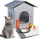 NAMOTEK Elevated Heated Cat Houses for Indoor/Outdoor Cats with Heated Cat Bed Waterproof Insulated Providing Safe Feral Cats, Easy to Assemble Small(15" x 13" x18)