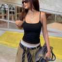 ZESICA Women's Adjustable Spaghetti Strap Camisole Tops 2026 Summer Square Neck Basic Cami Tank Top Y2k Going Out Shirts