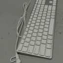 All-Aluminum Wired Keyboard for Apple Mac OS,Plug-n-Play Cable Connection in USB-A+C Port,Full Size USB Keyboard with Numeric Keypad for iMac/Mac mini or MacBook Pro/Air Laptop (White)