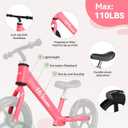 Toddler Balance Bike 12 No Pedal Training Bicycle for Kids 24 Months to 5 Years Tool-Free Adjustments Seat and Handlebar Best Gift for 2 3 4 5 Boys Girls | No Pedal, Training Bicycle, for Kids, Seat and Handlebar, Best Gift