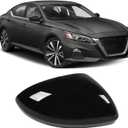 Moonlinks Compatible with Nissan Altima 2019 2020 2021 2022 2023 2024 2025 Right Side Mirror Cover Replacement, Glossy Black Exterior Right Passenger Side Door Rear view Mirror Cap Trim
