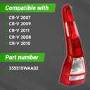 munirater Tail Light Tail Lamp Left Side Assembly Halogen Replacement for CRV 2007-2011