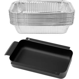 Grill Grease Catcher for Charbroil G416-0015-W1 G325-5703-W1 9328812P06 9328812P06, Grease Tray Replacement with 10-Pack Aluminum Disposable Oil Drip Pan for Charbroil 463259423 and More