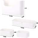 Adhesive Wall Mounted Shelves, Durable ABS Plastic Hanging Storage Bins White, Excellent Floating Organizer 4pcs Set, Convenient Storage Solution on Smooth Wall Surface, 10.8x6.5x3.2 inch