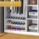 2 Tier Small White Shoe Rack For Closet, Stackable Shoe Shelf Organizer for 9 -12 Pairs of Shoes, Small Shoe Storage Organizer for Entryway, Hallway, Garage,Living Room, Bedroom, Size 28.5"* 11" * 13"