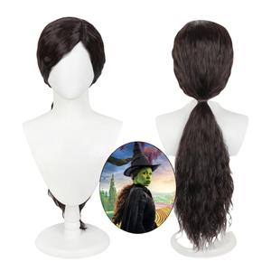 Women Black Long Fluffy Wig for Girls Halloween Cosplay Costume Wig (20075)