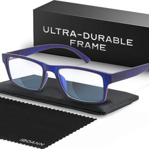 IBOANN Reading Glasses for Men Readers Mens Stylish Blue Light Blocking Computer Eyeglasses
