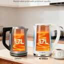 Electric Tea Kettle, 1.7L Larger Design Temperature Control Electric Kettle, 4H Keep Warm Water Boiler with 6 Presets, LED Screen Electric Kettles for Boiling Water, Boil-Dry Protection, BPA Free, Ivory