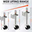 YOMILINK 2000 lbs Trailer Jack with Dual Wheel, Heavy Duty Swivel Boat Jack, 12" Lift, Bolt-on Tongue Trailer Jacks for RV Boat Trailers, Silver