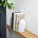 Heavy Book Ends Set of 2, Concrete Bookends for Shelves and Bookshelf Decor, Stylish and Durable Decor, Minimalist Book Ends for Shelves, Perfect for Home and Office (Arch 1)