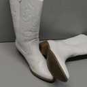 DREAM PAIRS Women's Cowboy Boots Pull On Cowgirl Boots Mid Calf Western Boots,  (7.5, White)