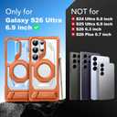 TONGATE Magnetic for Samsung Galaxy S26 Ultra Case with Stand and Privacy Screen Protector, Compatible with MagSafe, TPU Non-Slip Military Grade Protection Shockproof Phone Case for S26 Ultra, Orange