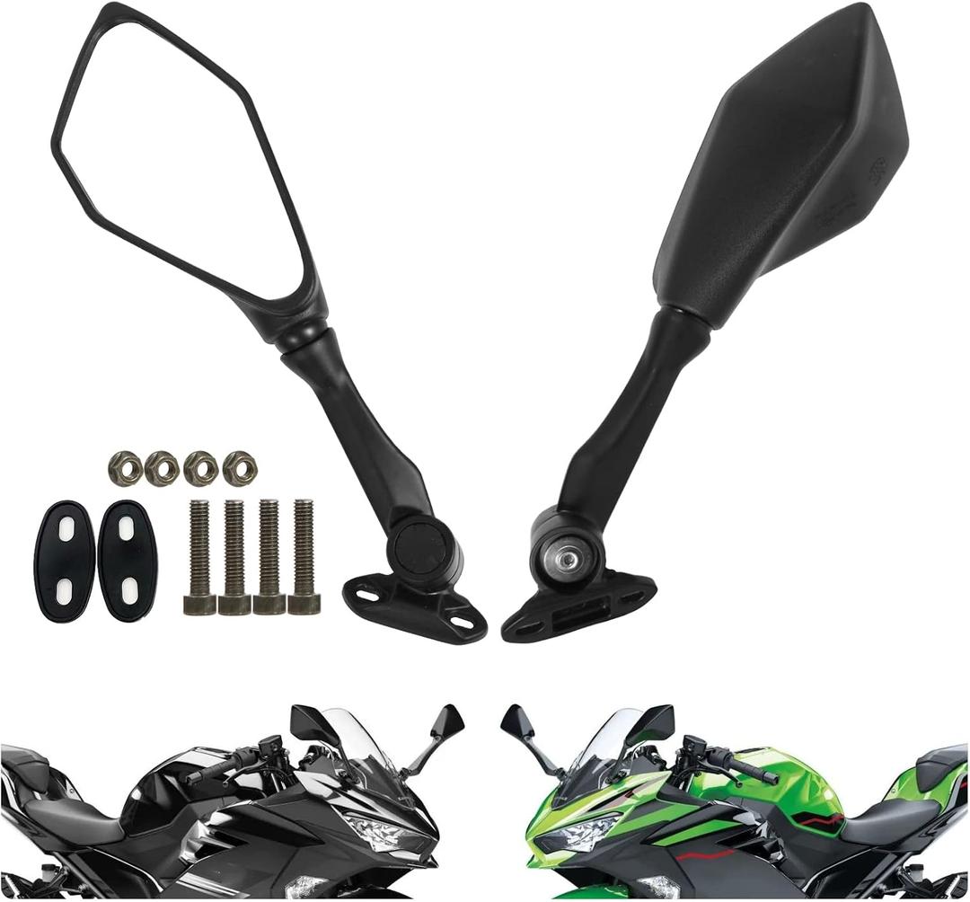 Ninja 300 Mirrors Ninja ZX6R 400 250 636 300R EX400 EX300 ABS 2024 2025 Ninja 500 Mirrors
