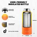 RAYMYLO Insulated Water Bottle 32 oz, Triple Wall Vacuum Stainless Steel (Cold for 24Hrs, Hot for 12Hrs), Leak Proof & Non-BPA, Modern Water Flask Jug with Paracord Handle & Straw Spout Lids