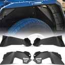 Wolfstorm Fender Inner Liners Front and Rear Wheel Liners compatible with 2007-2017 Jeep Wrangler JK 2-Doors & 4-Doors Black Powder Coated 4 PCS (Front and Rear)