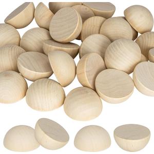 30PCS 2 inch Unfinished Round Wood Half Sphere Balls, 50mm Small Natural Wooden Half Split Balls for Crafts and DIY Decorative Projects 30PCS 2 inch Unfinished Round Wood Half Sphere Balls, 50mm Small Natural Wooden Half Split Balls for Crafts and DIY Decorative Projects