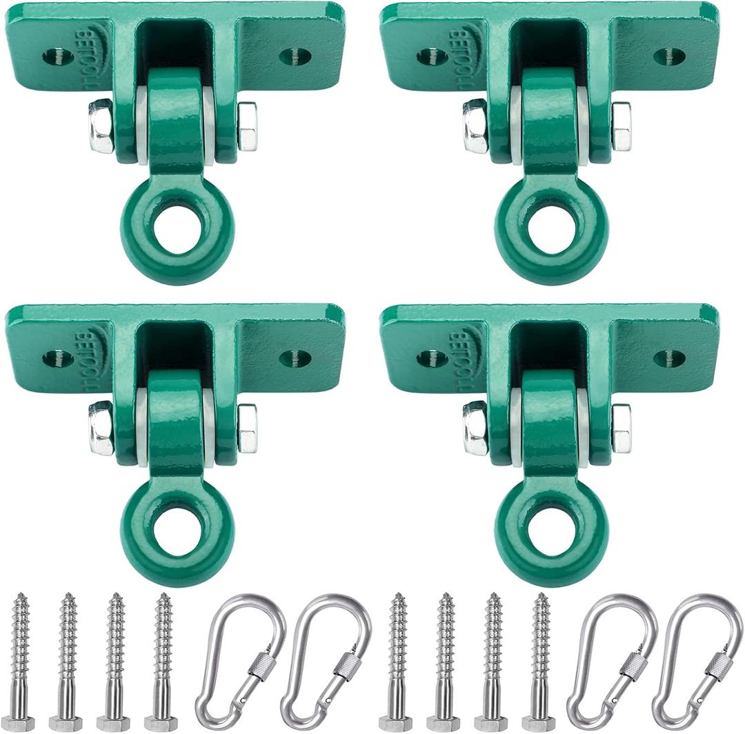 BETOOLL Heavy Duty Swing Hanger Set 10000 lb Capacity for Indoor Outdoor Playground Swing Sets Pack of 4 Green