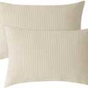 PHF 100% Cotton Waffle Pillow Shams Standard Size, 2 Pack 20" x 26" Soft Skin-Friendly and Breathable Pillowcases, No Filling, Aesthetic Woven Waffle Weave Pillow Covers for Bed, Linen