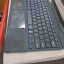 Microfiber Leather Keyboard for Surface Pro 11/10/9/8/X, Bluetooth Keyboard Type Cover with Palm Rejection Touchpad, Pen Holder, Type-C Charging, 7-Color Backlight for Microsoft Surface Pro