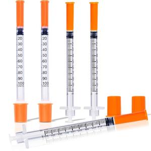 1ML Syringe, Lab Supplies Syringes 29G 1/2 Inch with Cover, Individually Wrapped, Pack of 100