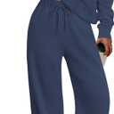 PRETTYGARDEN Women's 2 Piece Outfits Spring Sweatsuits Oversized Hoodies Wide Leg Sweatpants Tracksuits Lounge Matching Sets (Grey Blue,M)