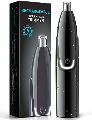 Rechargeable Ear and Nose Hair Trimmer - 2025 Professional Painless Eyebrow & Facial Hair Trimmer for Men Women, Powerful Motor and Dual-Edge Blades for Smoother Cutting Black