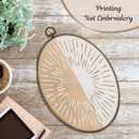 LKETW Boho Abstract Sunshine Oval Wall Art Decor, Neutral Abstract Minimalist Sunshine Oval Canvas Hanging Decor, Boho Wall Decorations for Home Bedroom Living Room, 8.6x11.4 Inch