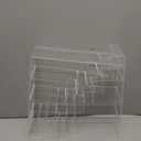 Kathfly 2 Pack 8-Tier Acrylic Wallet Display Stand Clear Purse & Handbag Organizer Riser Shelf for Perfume, Sunglasses, Cosmetics, Jewelry Vendor Display for Craft Fairs, Retail