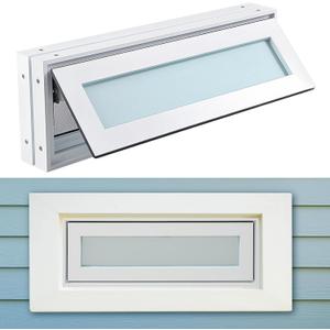 CroBlissful 1 Pcs 24 x 8 in Small Basement Window Upgraded Aluminum Alloy Bathroom Windows Shed Window Mobile Home Windows with Double Glazing Screen for Glass Block Cabin House Garage (Frosted Glass)