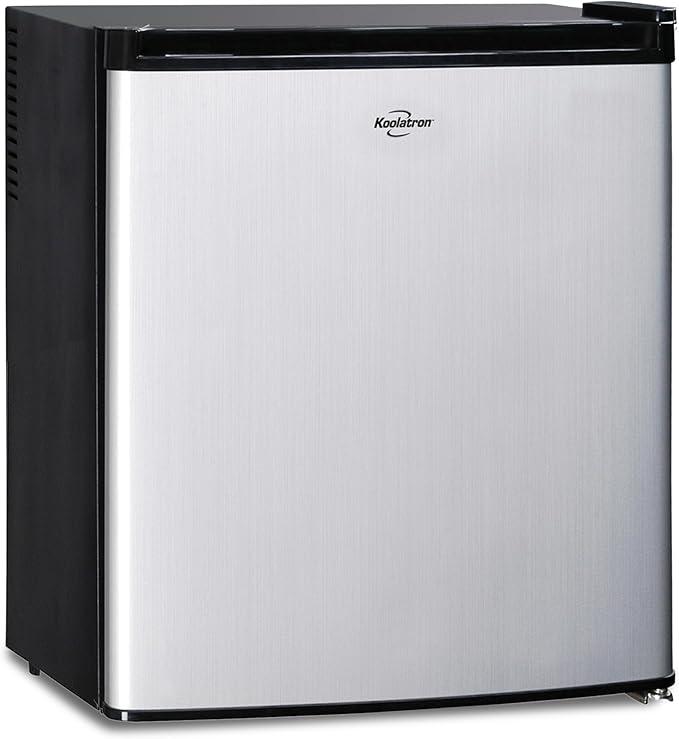 Koolatron 12V / 110V Refrigerator - Mini Fridge With Freezer For Trucks, Cool Storage For Kitchen, Bedroom, Office, Dorms, Compact Free Standing, Neveras Pequeñpara, 1.7 Cubic Feet Capacity, White
