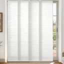 Lazblinds Adjustable Vertical Blinds - Woven Texture Paper Panel Blinds for Patio Doors & Room Dividers, Extendable Track (45 3/4" - 82 5/8" W), Trimmable to 96" H, SleekLoom White