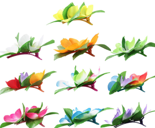 set of 10 flower style clips, for hair or decorating set of 10 flower style clips, for hair or decorating