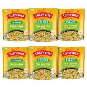 Tasty Bite Organic Thai Lime Rice, 8.8 Ounce, Pack of 6, Ready to Eat, Microwavable, Vegan, Gluten-Free