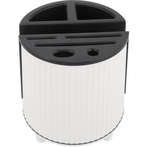 Chopsticks Storage Rack Chopstick Holder Utensil Holder for Restaurant Rotating Cutlery Organizer Black Kitchen Utensils Cutlery Holder White Fork Plastic To Rotate Multifunction (21.5X20CM)
