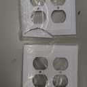 White Modern Decorative Wall Plate Light Switch Cover Decorator Outlet Covers Rocker Switch Plates Bamboo Fiber Material Wall Plates for Kitchen Bathroom (2 Gang Double Toggle-2 Pack)