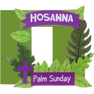 Burbell 24 Set Palm Sunday Paper Photo Frame Craft Kits for Kids Hosanna Holy Week DIY Palm Paper Photo Frame Arts Crafts for Easter Holy Week Christian Sunday School Church Activities Supply