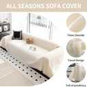 Durable Couch Cover Blanket, Sofa Blanket Cover Washable, Oversized Couch Cover Pet Friendly, Chenille Sofa Cover Blanket for 2-3 Cushions Sofas Solid Color(71"x 102"/Beige/1pc)