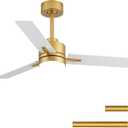 42'' Ceiling Fan with Lights and Remote, Low Profile Modern Ceiling Fan Gold, 6 Speed, Reversible, 3000k-6000k LED, Quiet DC Motor for Indoor Outdoor Bedroom Living Room