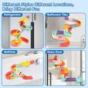 72 PCs Dinosaur Bath Toys for Kids Ages 4-8, Bathtub Water Slide Toys for Toddlers, DIY Building Set with Rubber Dino Bath Toys for Birthday Gifts