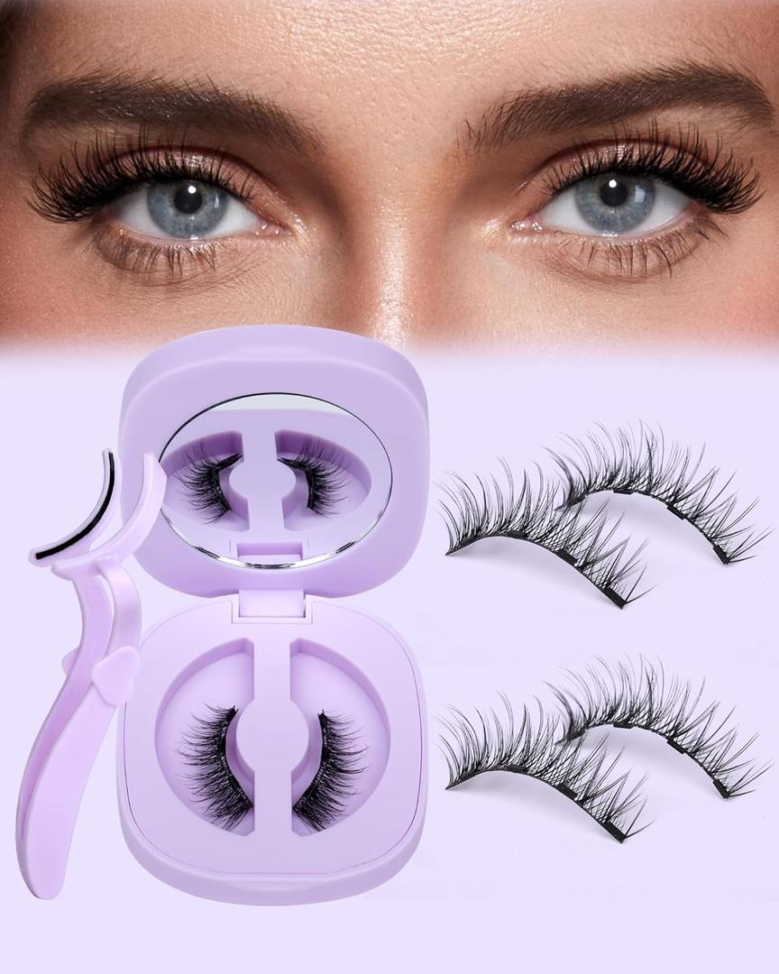 Magnetic Eyelashes Natural Look Wispy Magnetic Lashes with Applicator Cat Eye False Eyelashes with Magnets No Glue Needed Manga Lashes