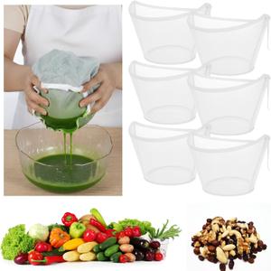6Pcs Cheesecloth for Straining Juice, Reusable Cooking Oil Filter, Bowl-Shaped Cheese Cloths, Fine Mesh Multi-purpose Food Filter Bags, Suitable for Nut Milk, Juice, Dumpling Fillings(M)