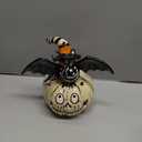 Blue Sky Clayworks Bat On Grey Pumpkin Tealight Holder, 8.5" L x 5.5" W x 8" H