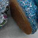 Girls Dress Shoes Mary Jane Princess Shoes Girls' Flats Glitter Low Heels Flower Wedding Party Footwear for Toddler Little/Big Kid (6 Toddler, 738 Blue)