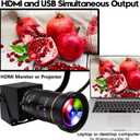 ELP 4K HDMI USB Camera Manual Zoom Webcam Dual Output Telephoto Camera for Computer TV Projector 5-50mm 10X Zoom Camera Mini Lightburn Camera Industrial USB Security Camera for Laptop Pi Jetson Nano
