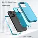 Compatible with iPhone 13& iPhone 14 Case [2 Screen Protectors ] Military Grade Full Body Cover, Heavy Duty Shockproof Drop Proof Protection Case 6.1"(Light Blue)